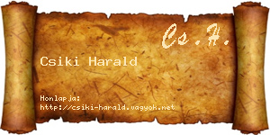 Csiki Harald névjegykártya